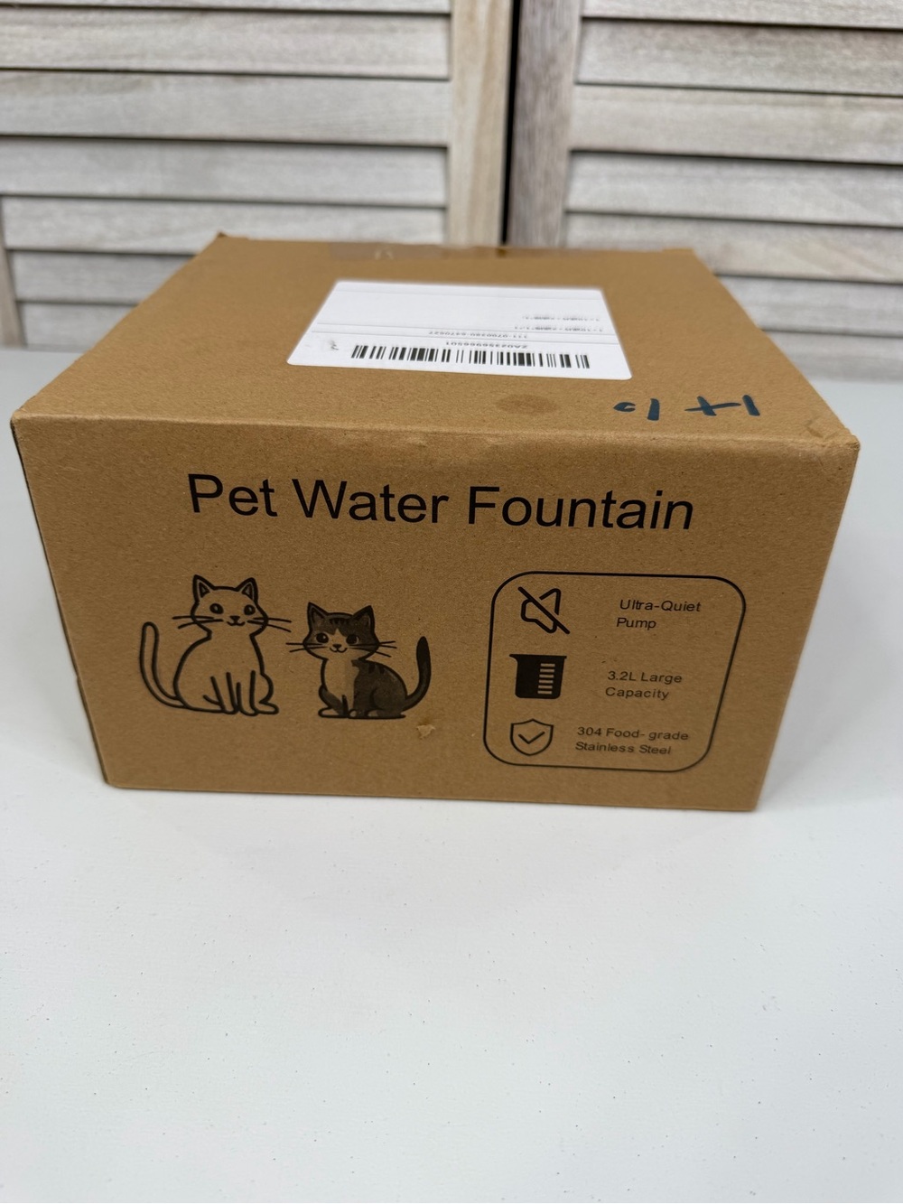 PET WATER FOUNTAIN-Stainless Steel 3.2L (108oz.) Cat or Small-Med Dog